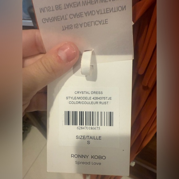 NWT Ronny Kobo Crystal Halter Maxi Dress - Rust - Picture 7 of 7